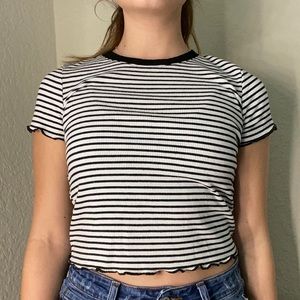 Striped Cropped Tee